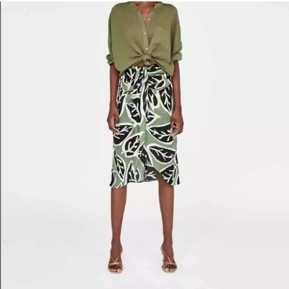 ZARA Wrap Pareo Midi Skirt S - Picture 6 of 9